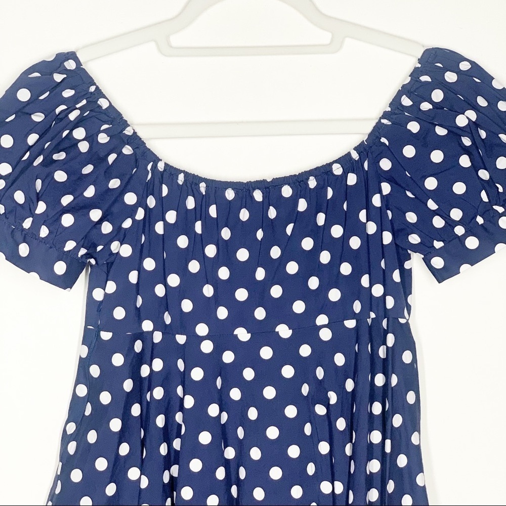 Caroline Constas DINA MINI DRESS polka dot Navy Blue White Size Small - Picture 6 of 6